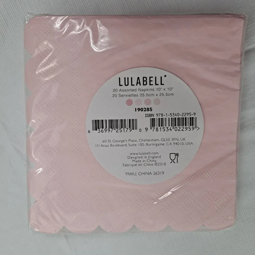 Cocktail Napkins Lulabell Scalloped Four Shades Of Pink 20 Count